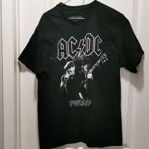 AC/DC Black‎ Tee with White Band Graphic